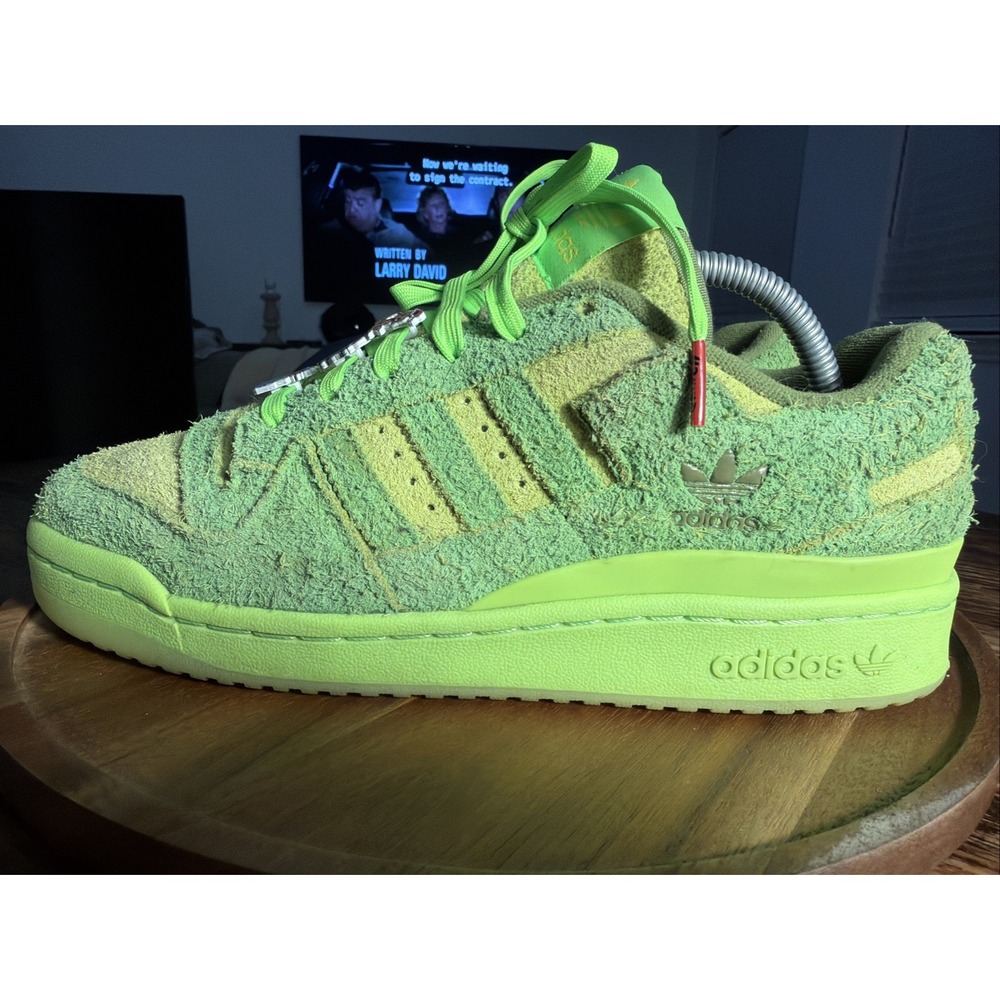 Adidas Dr. Seuss x Forum Low The Grinch Green Suede Sneakers HP6772 Mens 8.5